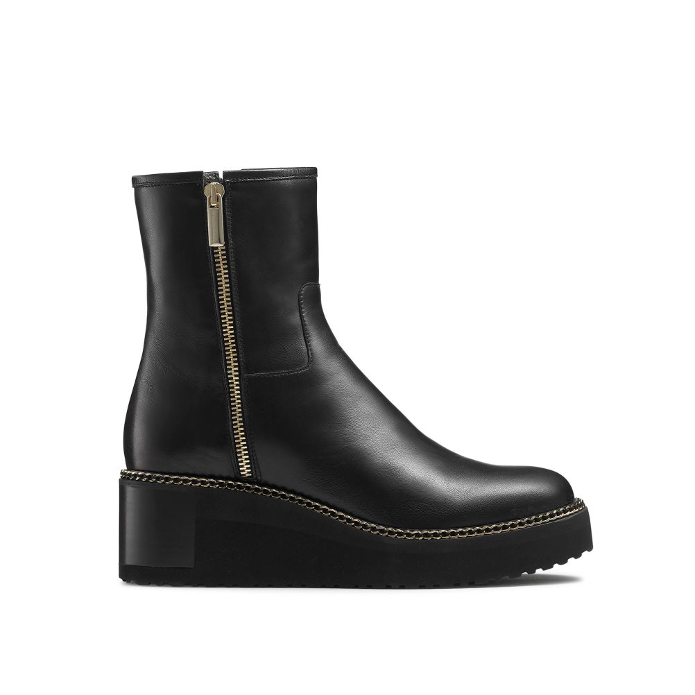 Női Russell And Bromley Wedgeout Double Zip Bokacsizma Fekete | 032895DRH