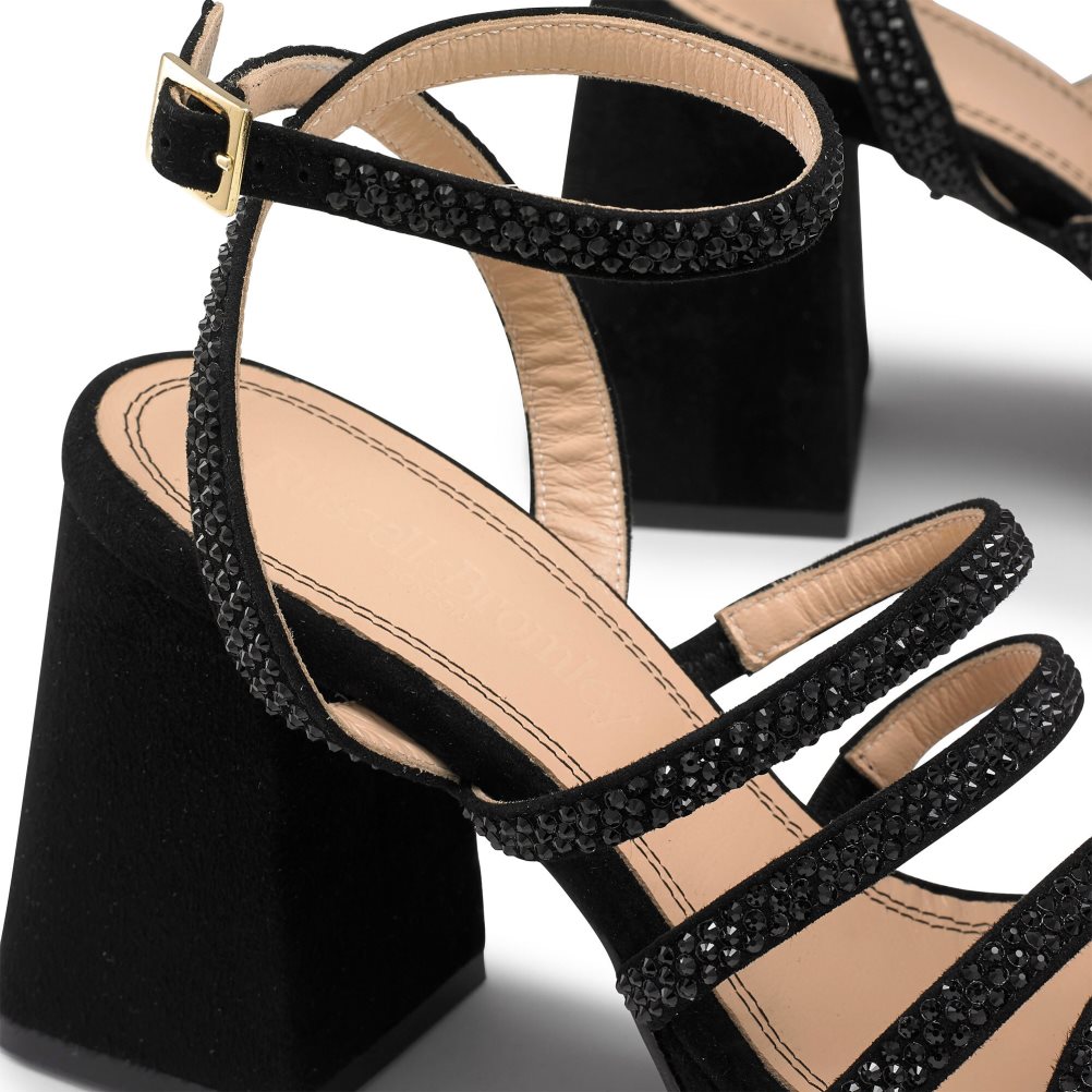 Női Russell And Bromley Yeahbaby+ Jewelled Pántos Magassarkú Szandál Fekete | 615304XQE