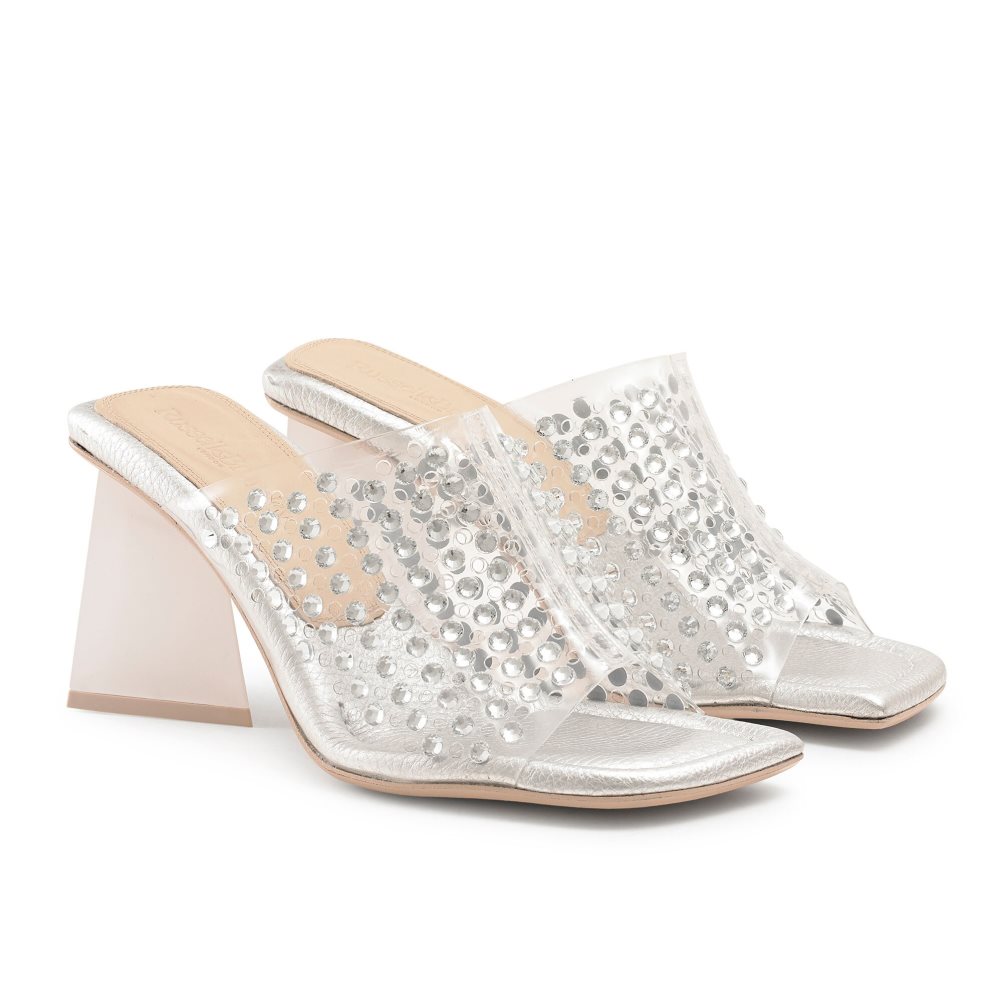 Női Russell And Bromley Zeus Perspex Mule Cipő Titán | 506921AXI