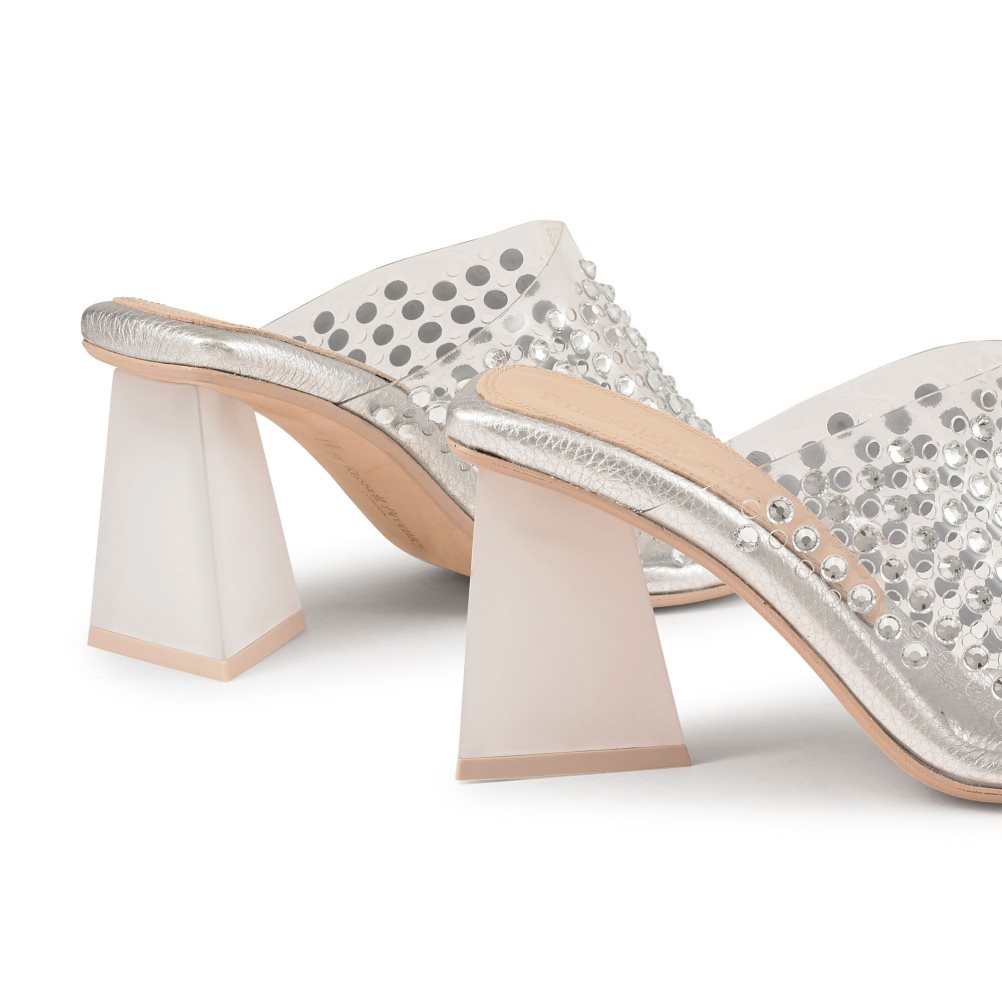 Női Russell And Bromley Zeus Perspex Mule Cipő Titán | 506921AXI