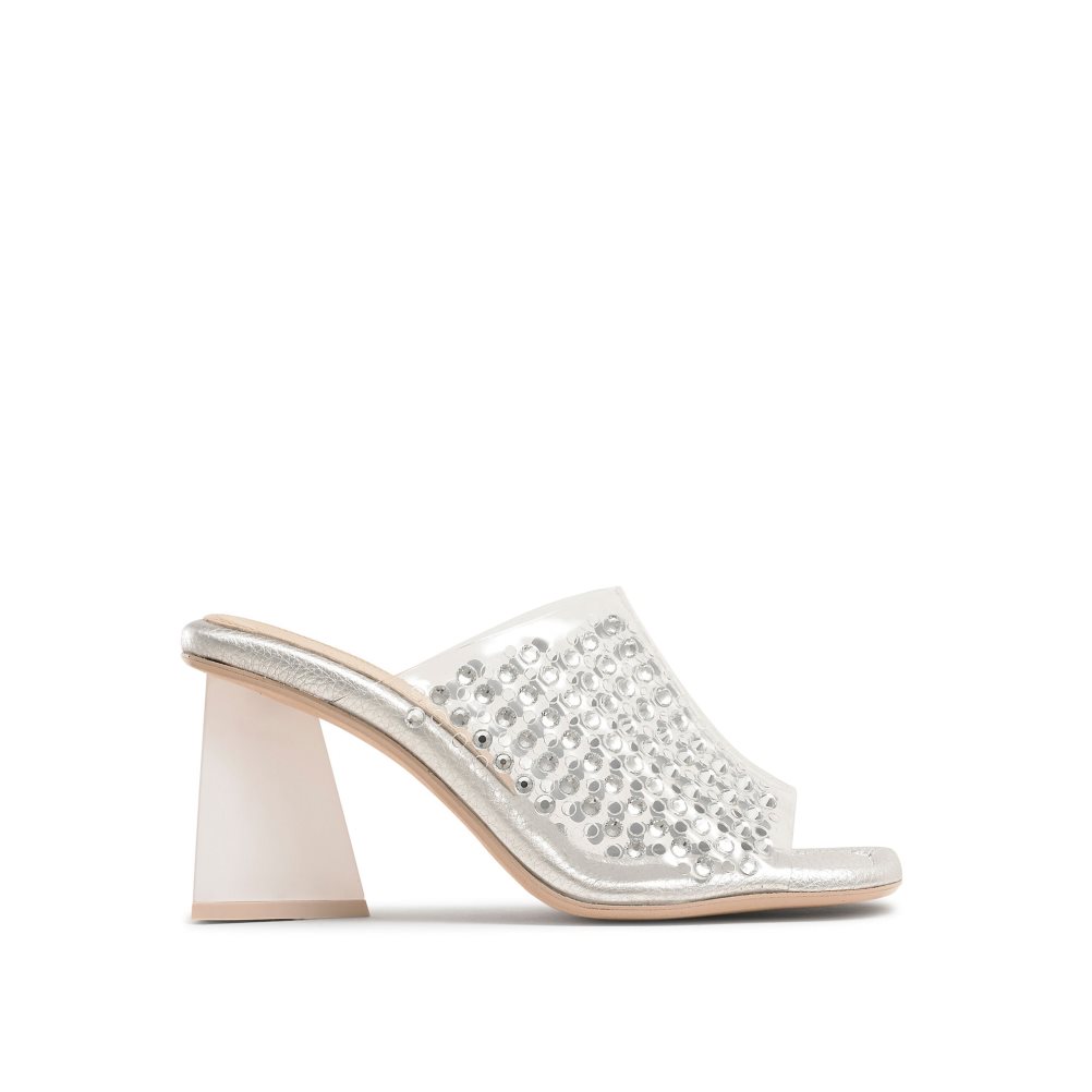 Női Russell And Bromley Zeus Perspex Mule Cipő Titán | 506921AXI