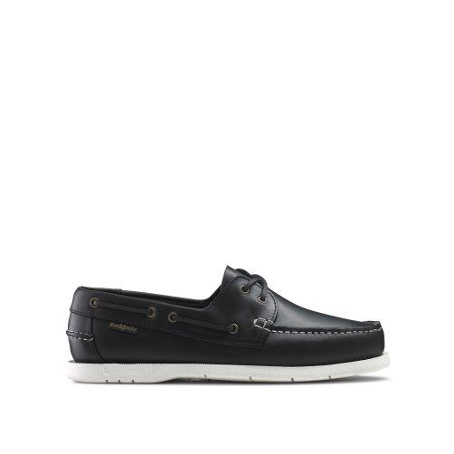 Férfi Russell And Bromley Bowline Waxy Bőr Deck Alkalmi Cipő Fekete | 926783SPU