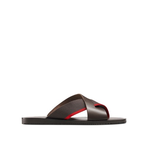 Férfi Russell And Bromley Fab Slip-on Slide Szandálok Sötétbarna | 786594VTN