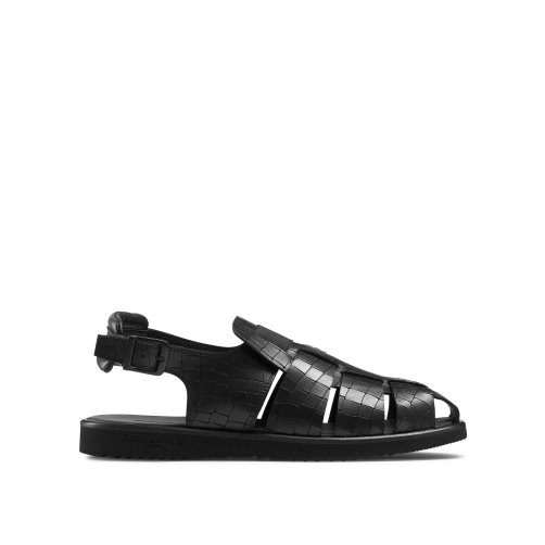 Férfi Russell And Bromley San Cono Csatos Closed Toe Szandál Fekete | 364078MCZ