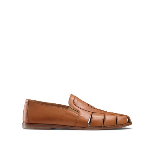 Férfi Russell And Bromley Southend Weave Detail Slip On Alkalmi Cipő Barna | 615840JOA