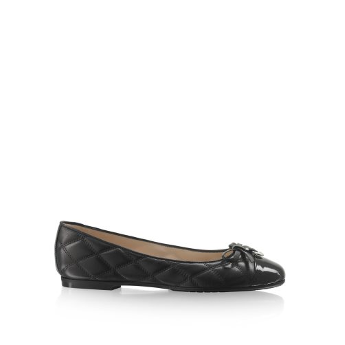 Női Russell And Bromley Charming Quilted Balerina Cipő Fekete | 478356CAQ