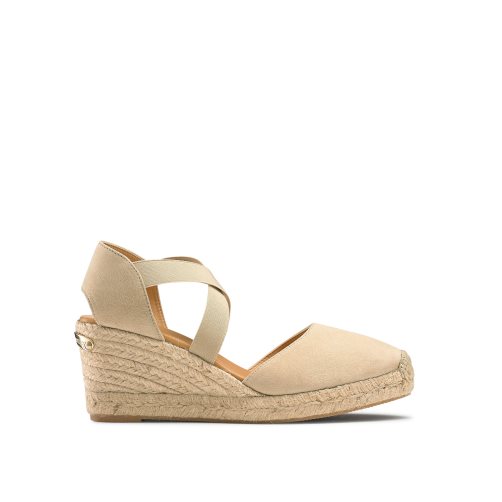 Női Russell And Bromley Coco-cross Elastic Espadrille Éktalpú Cipő Világos Barna | 061354REZ