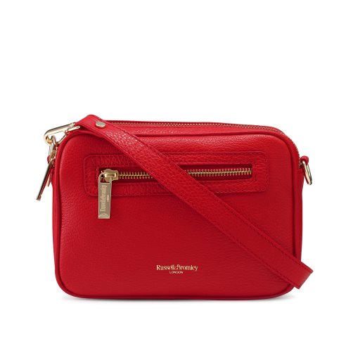 Női Russell And Bromley Dynamic Triple Zip Camera Crossbody Táska Piros | 871324PET