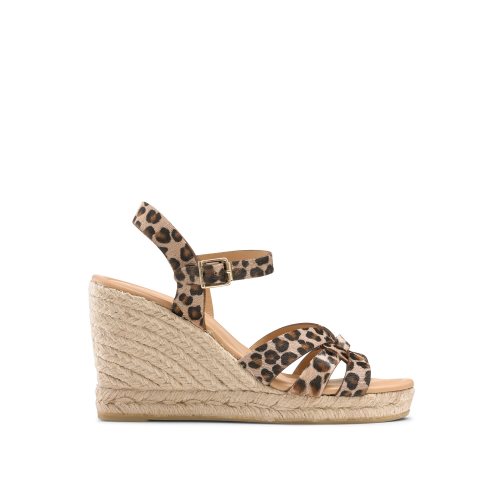 Női Russell And Bromley Headspin Woven Espadrille Éktalpú Cipő Leopárd | 536470PER