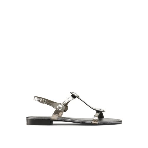 Női Russell And Bromley Lauren Disc Trim Lapos Szandál Metal | 164925LAI