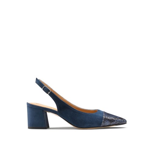 Női Russell And Bromley Made Up Slingback Magassarkú Kígyóbőr Sötétkék | 160953SJI