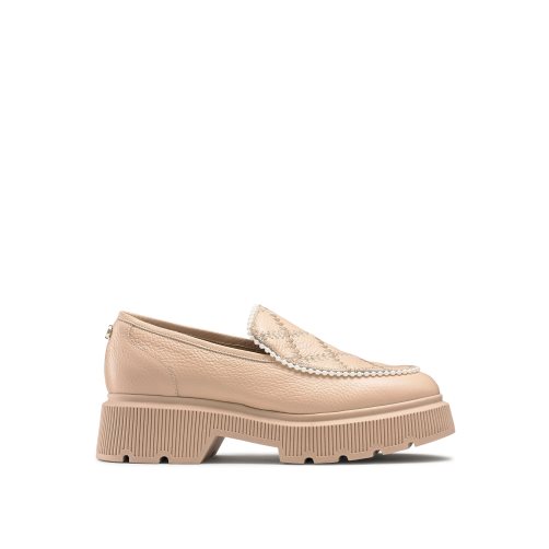 Női Russell And Bromley Patchwork Vaskos Pearl Loafer Cipő Rózsaszín | 189064ZKX