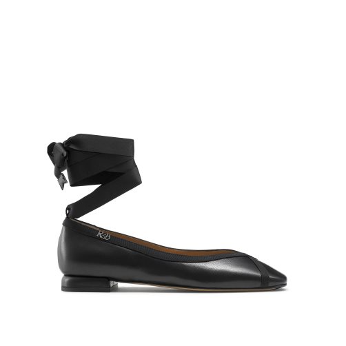 Női Russell And Bromley Pirouette Ankle Tie Balerina Cipő Fekete | 357091CNQ